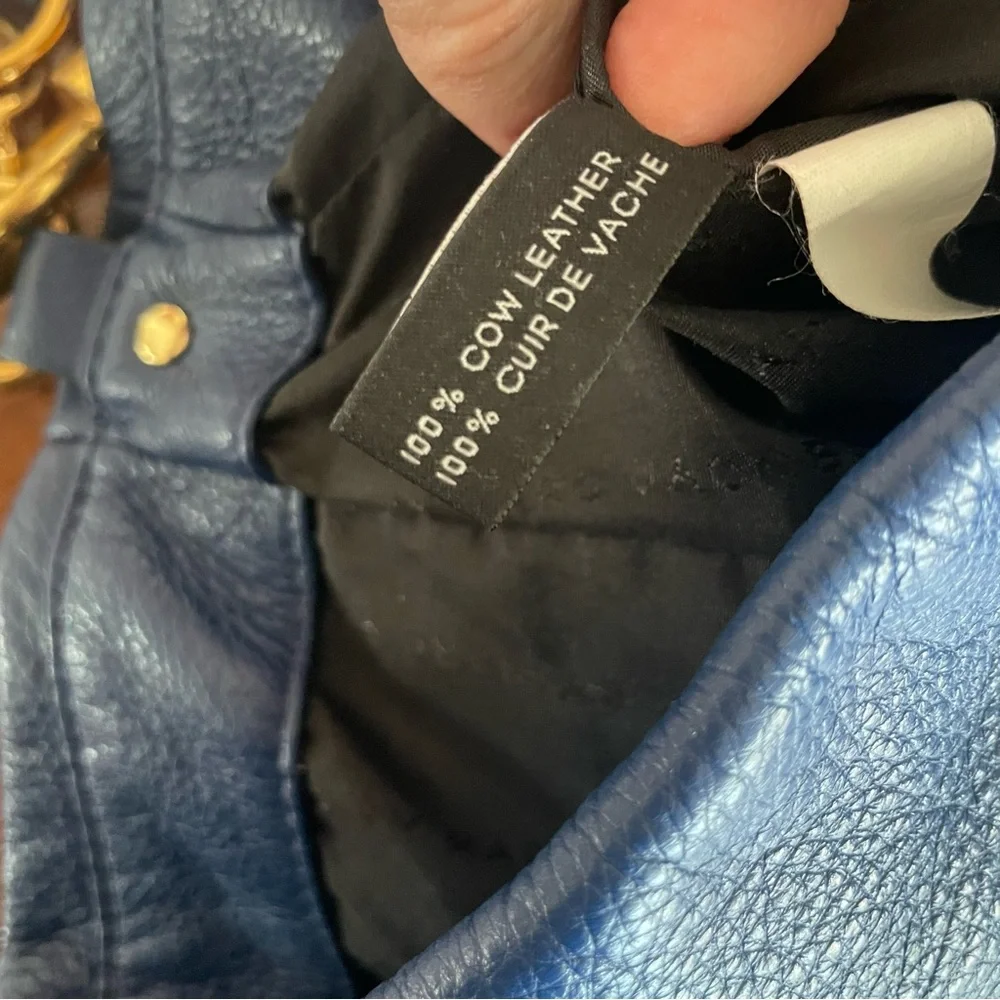 Marc by Marc Jacobs Blue Leather Too Hot To Handle Hobo w/ Dust Bag Please - Picture 4 of 9